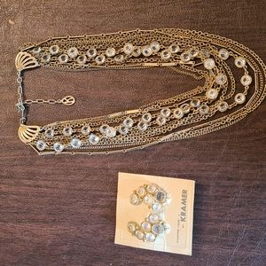 Vintage Kramer Necklace and Earrings - 1960's